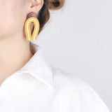 Bohemian Rainbow Wooden Beads Earrings Colorful Rubber Jewelry