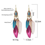 Bohemian Vintage Feather Tassel Earrings