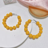 Hot Colour Circle Wooden Bead Earrings for Women