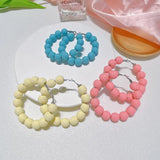 Hot Colour Circle Wooden Bead Earrings for Women