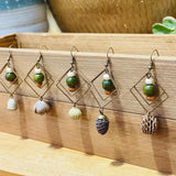 Vintage Geometric Dangle Earrings Square Hollow Out Beaded Eardrop