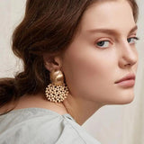 Ethnic Wood Beads Drop Earrings Bohemia Charm Dangle Earrings