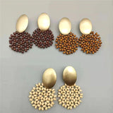 Ethnic Wood Beads Drop Earrings Bohemia Charm Dangle Earrings