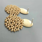 Ethnic Wood Beads Drop Earrings Bohemia Charm Dangle Earrings
