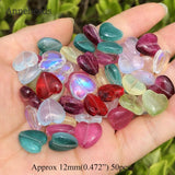 50pcs 12mm Peach Pink Heart Czech Glass Beads for Jewelry Making