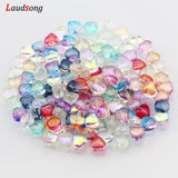 6mm Multicolor AB Spacer Heart Beads Czech Glass Beads