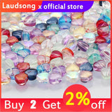 6mm Multicolor AB Spacer Heart Beads Czech Glass Beads