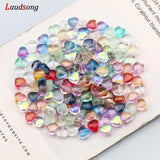 6mm Multicolor AB Spacer Heart Beads Czech Glass Beads