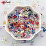 6mm Multicolor AB Spacer Heart Beads Czech Glass Beads