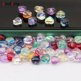 6mm Multicolor AB Spacer Heart Beads Czech Glass Beads
