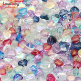 6mm Multicolor AB Spacer Heart Beads Czech Glass Beads