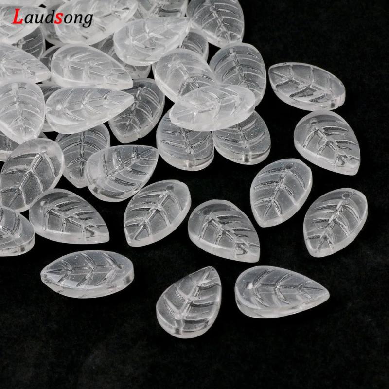 Gradient Czech Glass Beads Leaves Shape For Jewelry Making