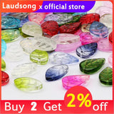 Gradient Czech Glass Beads Leaves Shape For Jewelry Making