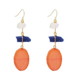 Juran Stone Wood Drop Earrings Summer Shell Fruit Wedding Jewelry