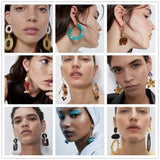 Juran Stone Wood Drop Earrings Summer Shell Fruit Wedding Jewelry