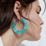 Juran Stone Wood Drop Earrings Summer Shell Fruit Wedding Jewelry