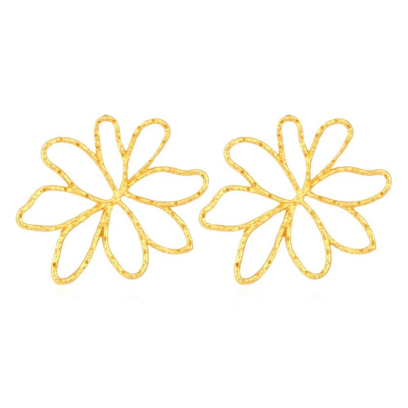 Vintage Punk Metal Flower Earrings for Women