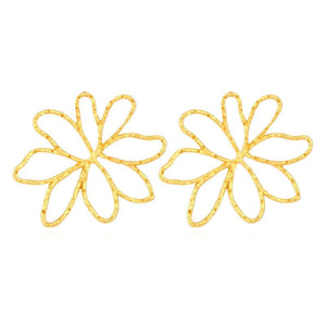 Vintage Punk Metal Flower Earrings for Women