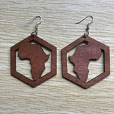 Vintage Africa Wooden Comb Barber Earrings