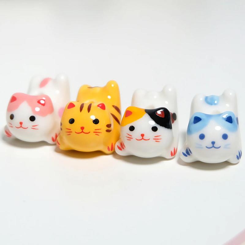 15x21mm Ceramic Lucky Cat Beads for Jewelry Making
