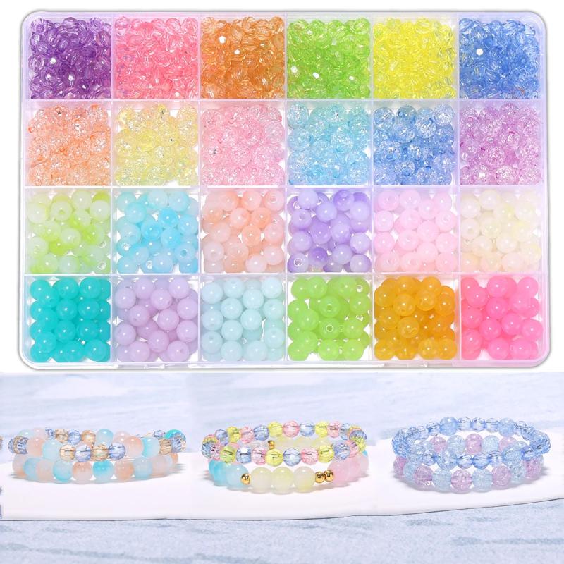 8mm Glass Beads Jewelry Making Kit for Girls/Women