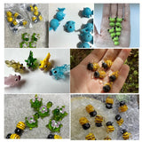 5pcs 3D Lampwork Bees Octopus Beads for DIY Jewelry Making