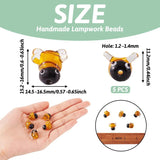 5pcs 3D Lampwork Bees Octopus Beads for DIY Jewelry Making
