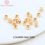 20PCS 24K Plated Brass Square Spacer Beads High Diy Jewelry Accessories