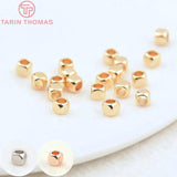 20PCS 24K Plated Brass Square Spacer Beads High Diy Jewelry Accessories