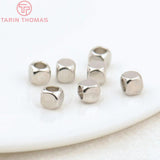 20PCS 24K Plated Brass Square Spacer Beads High Diy Jewelry Accessories