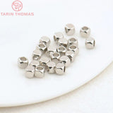 20PCS 24K Plated Brass Square Spacer Beads High Diy Jewelry Accessories