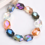10pcs Hexagon Oval Faceted Crystal Glass Prism Loose Crafts Beads