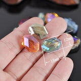 10pcs Hexagon Oval Faceted Crystal Glass Prism Loose Crafts Beads