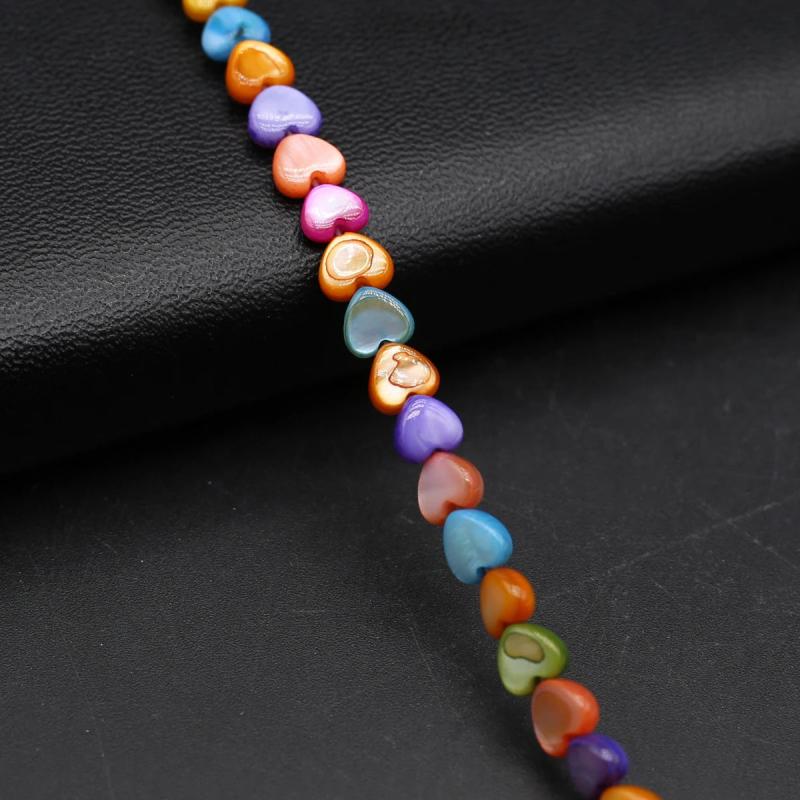 Natural Shell Beads Love Heart Mother of Pearl for DIY Jewelry