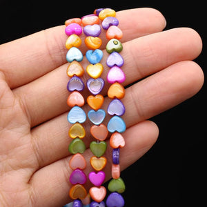 Natural Shell Beads Love Heart Mother of Pearl for DIY Jewelry