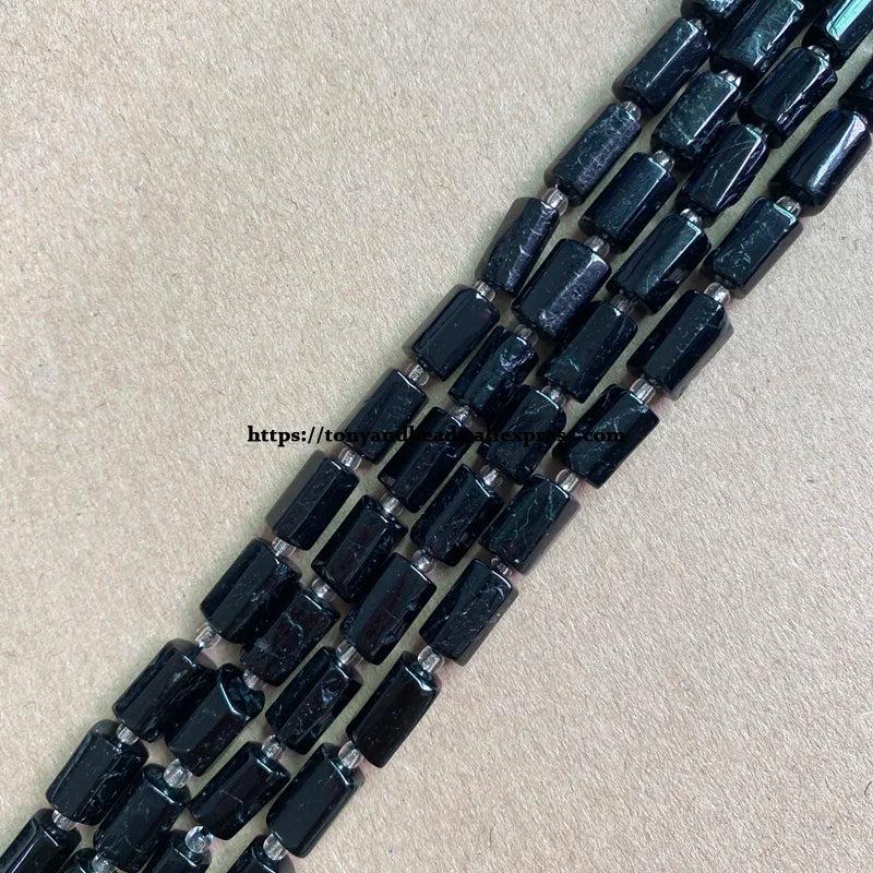 Faceted Tourmaline Cylinder Spacer Stone Beads 6.5X10mm