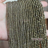 Faceted Pyrite Round Beads 2mm/3mm/4mm for Jewelry Making