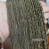 Faceted Pyrite Round Beads 2mm/3mm/4mm for Jewelry Making