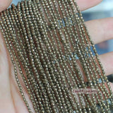 Faceted Pyrite Round Beads 2mm/3mm/4mm for Jewelry Making