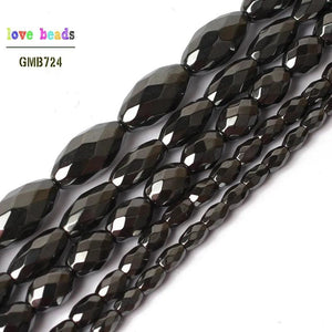 Faceted Hematite Rice Beads 15'' 3x5/4x6/6x9/6x12/8x16mm