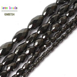 Faceted Hematite Rice Beads 15'' 3x5/4x6/6x9/6x12/8x16mm