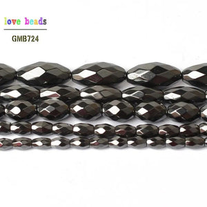 Faceted Hematite Rice Beads 15'' 3x5/4x6/6x9/6x12/8x16mm