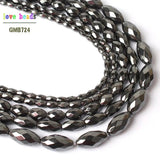 Faceted Hematite Rice Beads 15'' 3x5/4x6/6x9/6x12/8x16mm