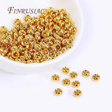 18K Plated Roundel Spacer Beads Brass Metal Loose Beads Separators DIY Bracelet