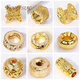 18K Plated Roundel Spacer Beads Brass Metal Loose Beads Separators DIY Bracelet