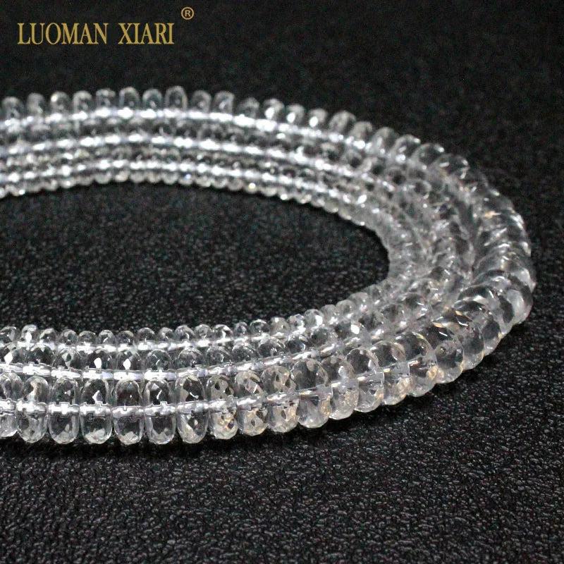 Faceted Clear Crystal Wheel Stone Beads 4*6/5*8/6*9mm