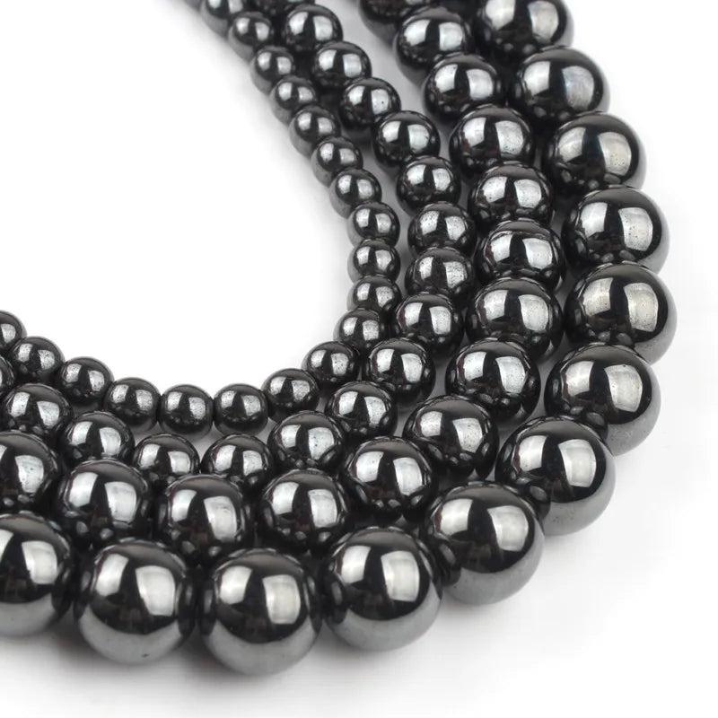 Natural Stone Bead Silver Hematite Round Faceted Beads 15'' Strands