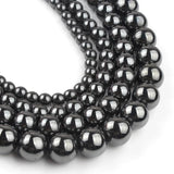 Natural Stone Bead Silver Hematite Round Faceted Beads 15'' Strands