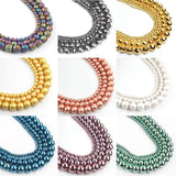 Natural Stone Bead Silver Hematite Round Faceted Beads 15'' Strands