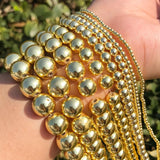 Natural Stone Bead Silver Hematite Round Faceted Beads 15'' Strands